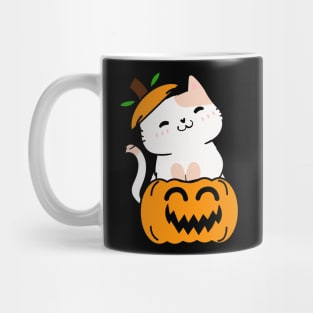 Funny Persian cat is in a pumpkin Mug